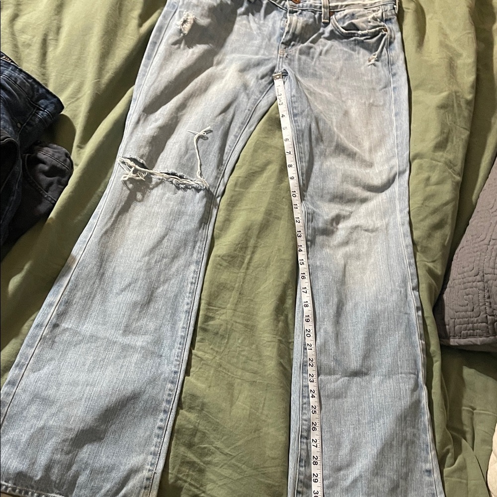 Light Blue 7 For All Mankind Distressed Women's Jeans